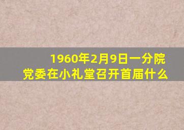 1960年2月9日一分院党委在小礼堂召开首届什么