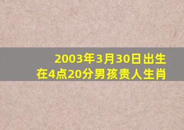 2003年3月30日出生在4点20分男孩贵人生肖
