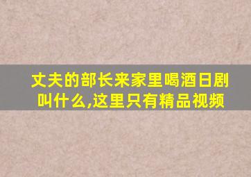 丈夫的部长来家里喝酒日剧叫什么,这里只有精品视频