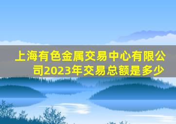 上海有色金属交易中心有限公司2023年交易总额是多少