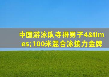 中国游泳队夺得男子4×100米混合泳接力金牌