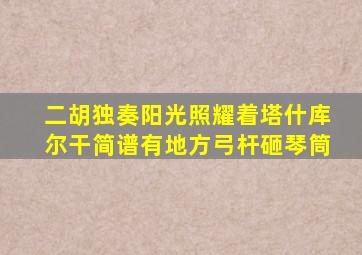 二胡独奏阳光照耀着塔什库尔干简谱有地方弓杆砸琴筒