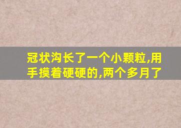 冠状沟长了一个小颗粒,用手摸着硬硬的,两个多月了