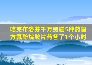 吃完布洛芬千万别碰5种药复方氨酚烷胺片药各了1个小时