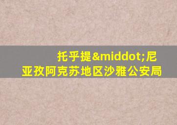 托乎提·尼亚孜阿克苏地区沙雅公安局