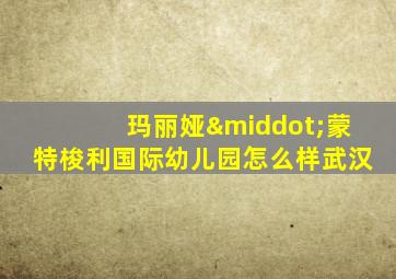玛丽娅·蒙特梭利国际幼儿园怎么样武汉