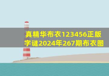 真精华布衣123456正版字谜2024年267期布衣图