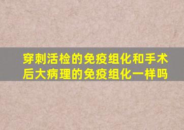 穿刺活检的免疫组化和手术后大病理的免疫组化一样吗