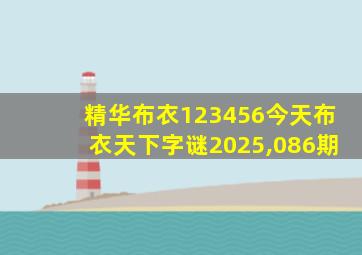 精华布衣123456今天布衣天下字谜2025,086期