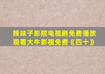 辣妹子影院电视剧免费播放观看大牛影视免费《四十》