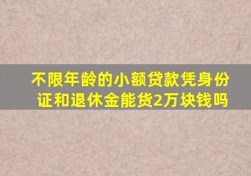 不限年龄的小额贷款凭身份证和退休金能货2万块钱吗